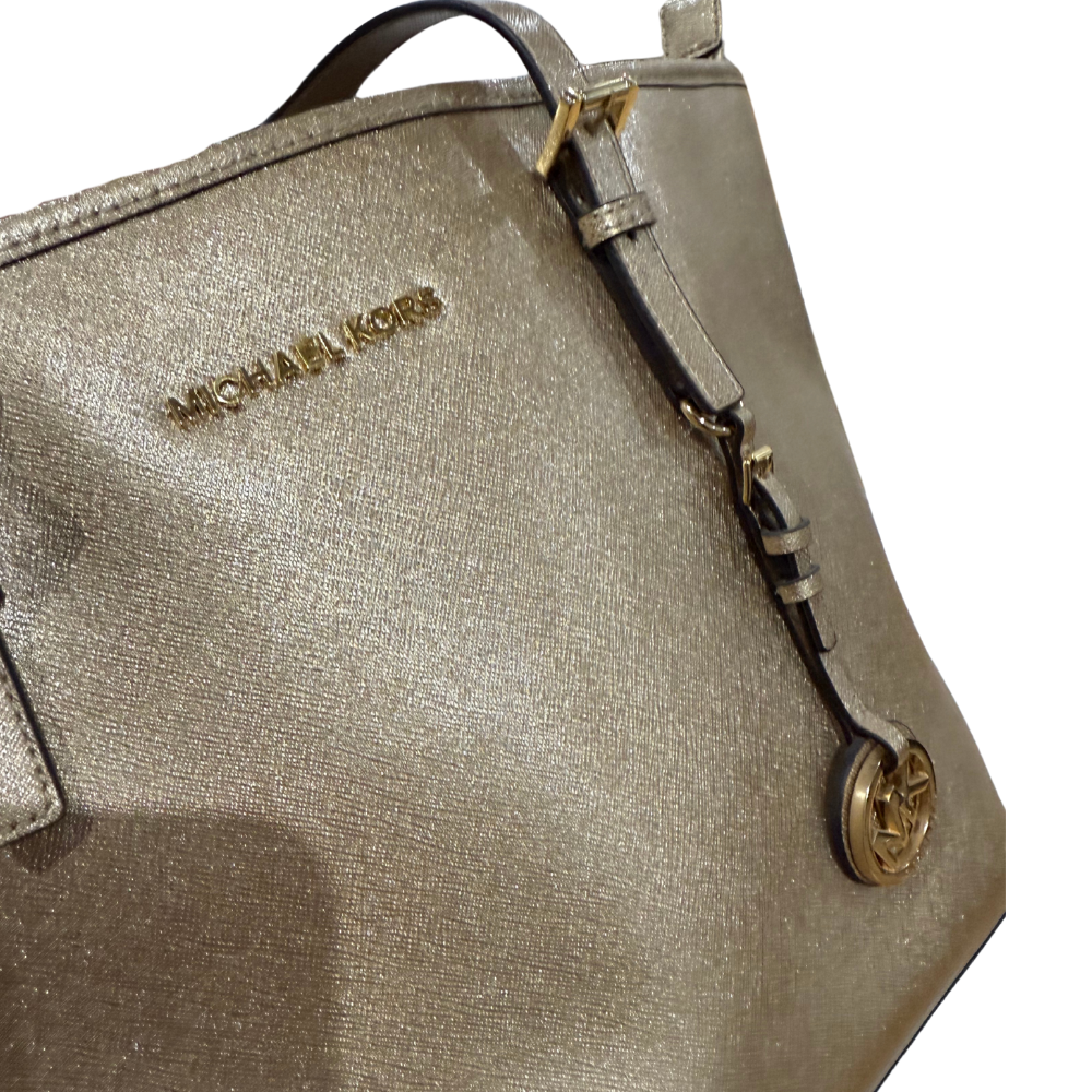 Michael Kors Gold Saffiano Leather Tote – Pre-Loved (Excellent Condition)