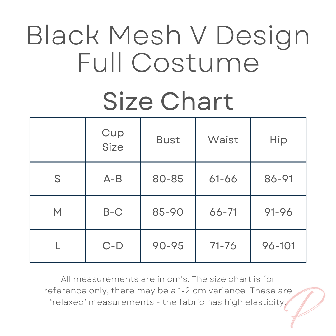 Black Mesh V Design Full Costume