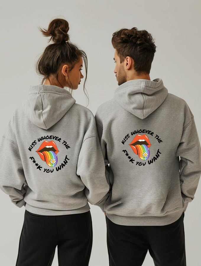 PROUD KISS HOODIE - GREY - UNISEX