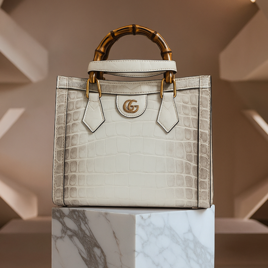 Gucci Diana Bamboo Handle Tote – Croc-Embossed