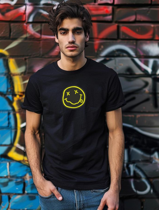 HAPPY FACE TEE - URBAN SERIES - BLACK