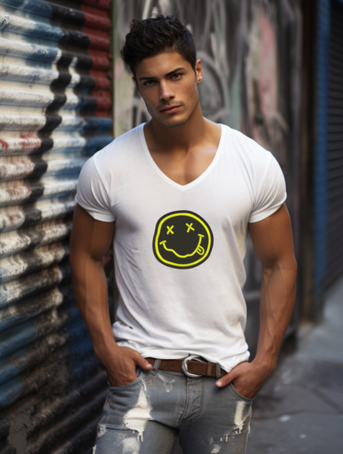 HAPPY FACE TEE - URBAN SERIES - WHITE