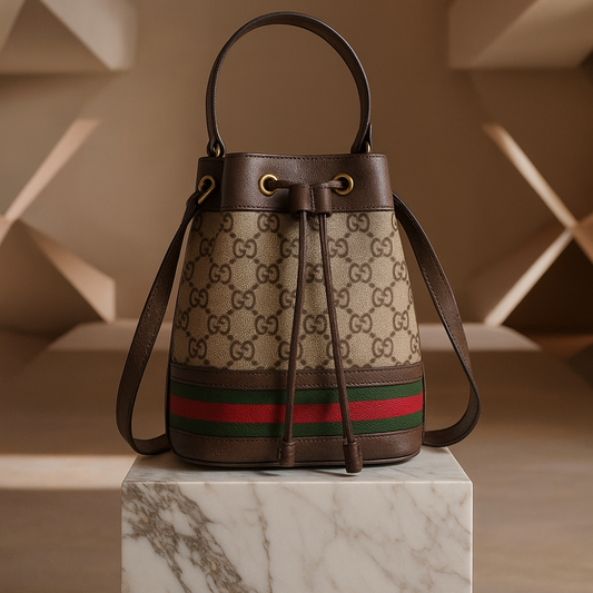 Gucci GG Supreme Bucket Bag – Web Stripe Edition