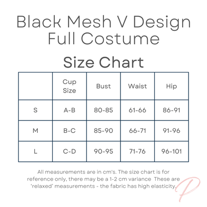 Black Mesh V Design Full Costume