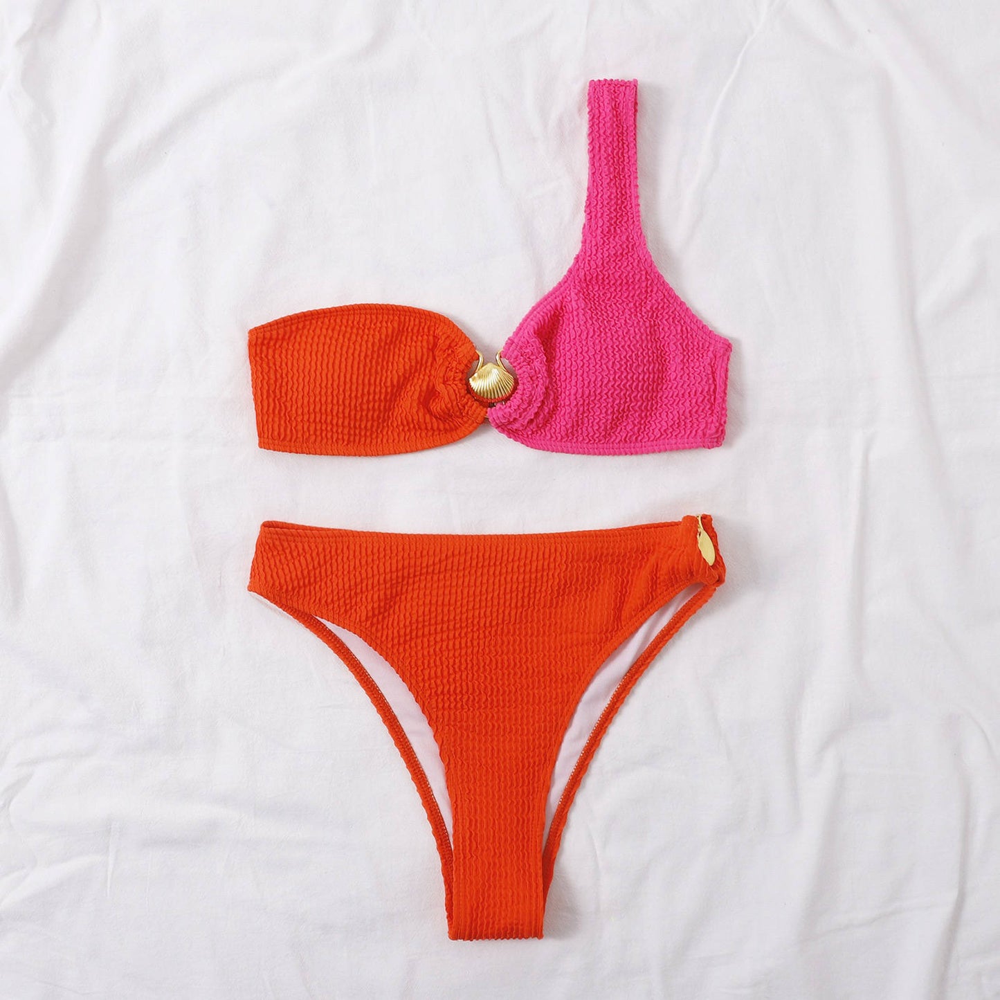 Coral Textured Bikini