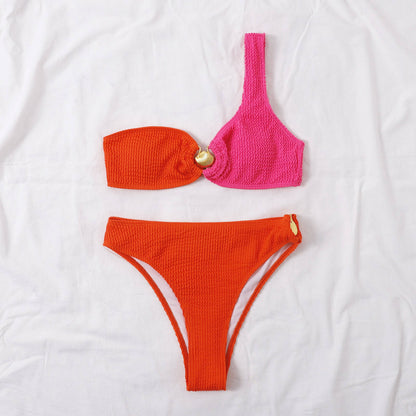 Coral Textured Bikini