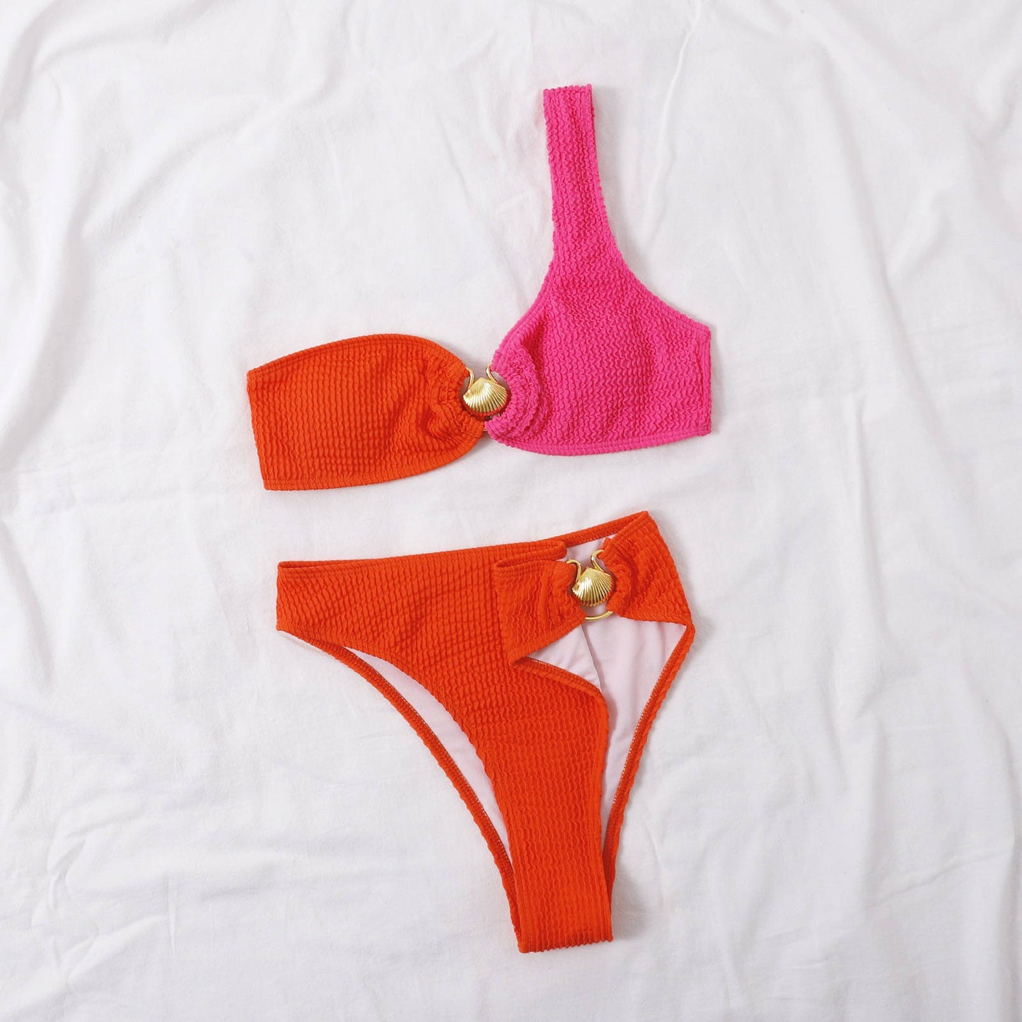 Coral Textured Bikini
