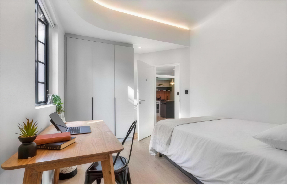 The Bosch, study desk and bed