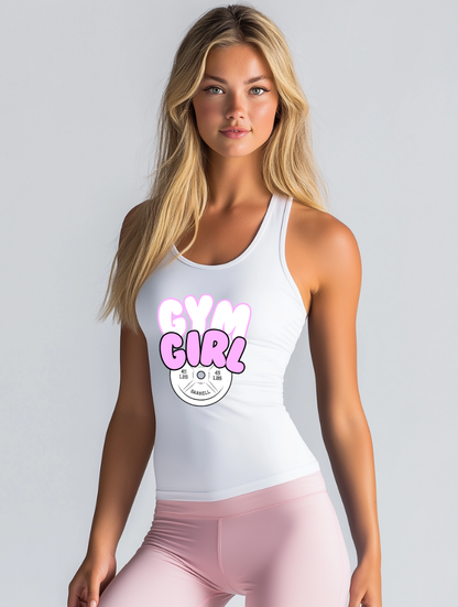 GYM GIRL RACERBACK - WHITE