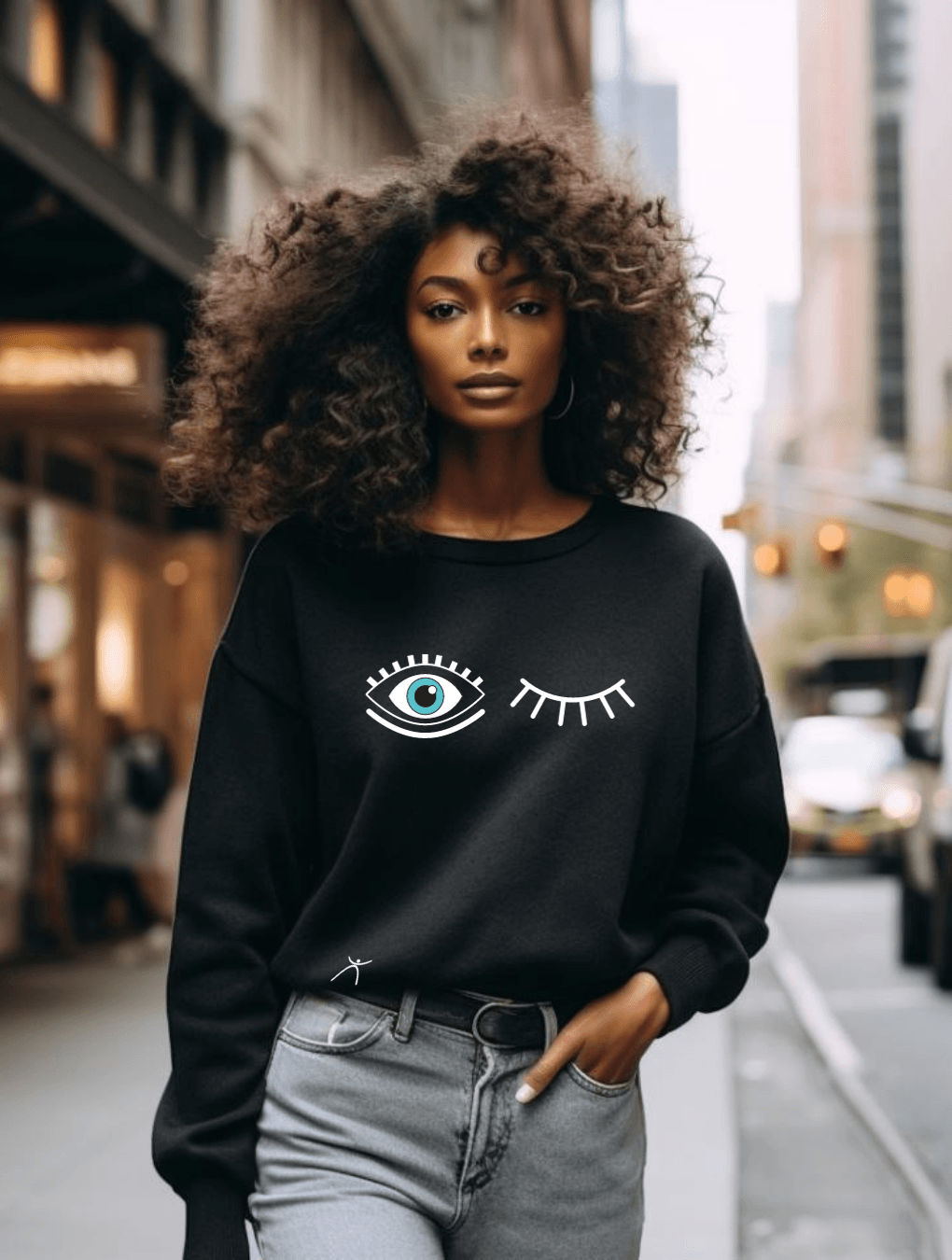 OPTIC UNISEX SWEATER - BLACK - TONED