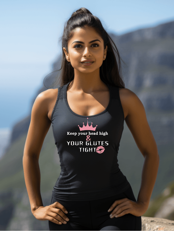 TIGHT GLUTES VEST - BLACK - TONED